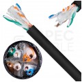 Kabel sieciowy U/UTP kat.6 skrętka 4x2x0,57mm zewnętrzny żelowany PE czarny Alantec