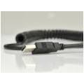 Kabel spiralny USB 2.0 A / micro-B (wtyk / wtyk) 0,2m -> 2m