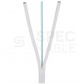 Kabel światłowodowy płaski FTTH 2 włókna SM 9/125 G.657.A1 wewnętrzny bezhalogenowy wzmocniony FRP biały Dca SecurityNet