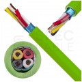 Kabel transmisyjny E-BUS 2x2x0,8mm do magistrali instalacyjnej EIB KNX zielony 150V ekranowany drut Technokabel