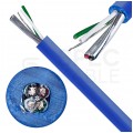 Kabel transmisyjny ziemny BiTsensor PE-PVC 2x2x0,34mm2 do przesyłu sygnałów i danych niebieski 300V ekranowany zewnętrzny linka Bitner