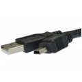 Kabel USB 2.0 A / mini-B (wtyk / wtyk) czarny 1,8m