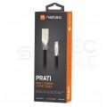 Kabel USB 2.0 A / USB typ-C (wtyk / wtyk) płaski czarny 1m NATEC