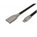 Kabel USB 2.0 A / USB typ-C (wtyk / wtyk) płaski czarny 1m NATEC