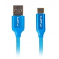 Kabel USB 2.0 typ-C / A (wtyk / wtyk) Quick Charge 3.0 niebieski 1,8m
