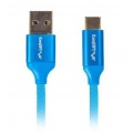 Kabel USB 2.0 typ-C / A (wtyk / wtyk) Super Charge 5A niebieski 1m