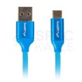Kabel USB 2.0 typ-C / A (wtyk / wtyk) Super Charge 5A niebieski 1m LANBERG