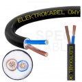 Kabel warsztatowy OWY / H05VV-F 2x2,5mm2 czarny 300/500V giętki linka Elektrokabel