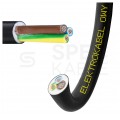 Kabel warsztatowy OWY / H05VV-F 3x0,75mm2 czarny 300/500V giętki linka Elektrokabel