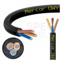 Kabel warsztatowy OWY / H05VV-F 3x1,5mm2 czarny 300/500V giętki linka Mercor