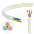 Kabel warsztatowy OWY / H05VV-F 3x1mm2 biały 300/500V giętki linka Mercor