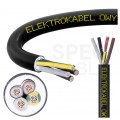 Kabel warsztatowy OWY / H05VV-F 4x0,5mm2 czarny 300/500V giętki linka Elektrokabel