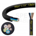 Kabel warsztatowy OWY / H05VV-F 5x2,5mm2 czarny 300/500V giętki linka Mercor