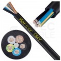 Kabel warsztatowy OWY / H05VV-F 5x2,5mm2 czarny 300/500V giętki linka Mercor