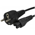 Kabel zasilający OMY do laptopa z wtyczką IEC320 C5 (koniczynka) 2,5A czarny 1,8m