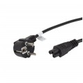 Kabel zasilający OMY do laptopa z wtyczką IEC320 C5 (koniczynka) 2,5A VDE czarny 1,8m LANBERG