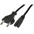 Kabel zasilający OMYp do sprzętu Audio i RTV z wtyczką IEC320 C7 (ósemka) 2,5A czarny 1,8-2m