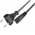 Kabel zasilający OMYp do sprzętu Audio i RTV z wtyczką IEC320 C7 (ósemka) 2,5A czarny 3m