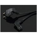 Kabel zasilający OMYp do sprzętu Audio i RTV z wtyczką kątową IEC320 C7 (ósemka) 2,5A czarny 0,3m