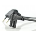 Kabel zasilający OMYp do sprzętu Audio i RTV z wtyczką kątową IEC320 C7 (ósemka) 2,5A czarny 0,3m