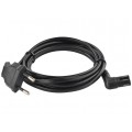 Kabel zasilający OMYp do sprzętu Audio i RTV z wtyczką kątową IEC320 C7 (ósemka) 2,5A czarny 0,3m