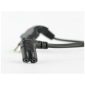 Kabel zasilający OMYp do sprzętu Audio i RTV z wtyczką kątową IEC320 C7 (ósemka) 2,5A czarny 1m