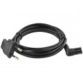 Kabel zasilający OMYp do sprzętu Audio i RTV z wtyczką kątową IEC320 C7 (ósemka) 2,5A czarny 2m