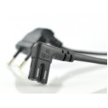 Kabel zasilający OMYp do sprzętu Audio i RTV z wtyczką kątową IEC320 C7 (ósemka) 2,5A czarny 2m