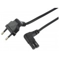 Kabel zasilający OMYp do sprzętu Audio i RTV z wtyczką kątową IEC320 C7 (ósemka) 2,5A czarny 3m