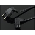Kabel zasilający OMYp do sprzętu Audio i RTV z wtyczką kątową IEC320 C7 (ósemka) 2,5A czarny 3m