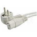 Kabel zasilający OWY do komputera z wtyczką IEC320 C13 10A biały 1,5m