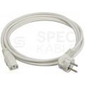 Kabel zasilający OWY do komputera z wtyczką IEC320 C13 10A biały 1,5m