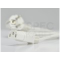 Kabel zasilający OWY do komputera z wtyczką IEC320 C13 10A biały 1,5m