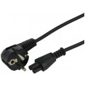 Kabel zasilający OWY do laptopa z wtyczką IEC320 C5 (koniczynka) 2,5A czarny 3m