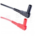 Kable przewody pomiarowe do miernika (wtyk kątowy / Sonda pomiarowa) 2x 1m czarny + czerwony Mastech T-3030