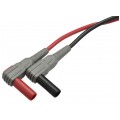 Kable przewody pomiarowe do miernika (wtyk kątowy typu BANAN / Sonda pomiarowa) HQ 2x 1,08m czarny + czerwony