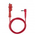 Kable przewody pomiarowe do miernika (wtyk kątowy typu BANAN / złącze typu KROKODYL) HQ 2x 0,85m czarny + czerwony