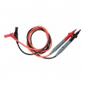 Kable silikonowe przewody pomiarowe do miernika (wtyk kątowy) 2x 1m czarny + czerwony FORSCHER FC3001