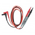 Kable silikonowe przewody pomiarowe do miernika (wtyk kątowy) 2x 1m czarny czerwony w zestawie z krokodylkami i adaptorami „banan” 4mm FORSCHER FC3001