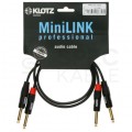 KLOTZ Kabel Audio 2x Jack 6,3mm Mono (wtyk) / 2x Jack 6,3mm Mono (wtyk) 0,9m