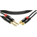 KLOTZ Kabel Audio 2x Jack 6,3mm Mono (wtyk) / 2x RCA Cinch (wtyk) 0,9m