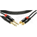 KLOTZ Kabel Audio 2x Jack 6,3mm Mono (wtyk) / 2x RCA Cinch (wtyk) 0,9m