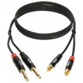 KLOTZ Kabel Audio 2x Jack 6,3mm Mono (wtyk) / 2x RCA Cinch (wtyk) 0,9m