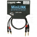 KLOTZ Kabel Audio 2x Jack 6,3mm Mono (wtyk) / 2x RCA Cinch (wtyk) 0,9m