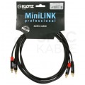 KLOTZ Kabel Audio 2x RCA Cinch (wtyk) / 2x RCA Cinch (wtyk) 1,5m