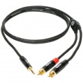 KLOTZ Kabel Audio AUX mini Jack 3,5mm Stereo (wtyk) / 2x RCA Cinch (wtyk) 1,5m