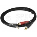 KLOTZ Kabel Audio AUX mini Jack 3,5mm Stereo (wtyk kątowy) / 2x RCA Cinch (wtyk) 2m