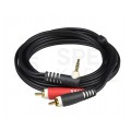 KLOTZ Kabel Audio AUX mini Jack 3,5mm Stereo (wtyk kątowy) / 2x RCA Cinch (wtyk) 2m