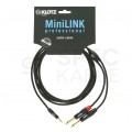 KLOTZ Kabel Audio mini Jack 3,5mm Stereo (wtyk) / 2x Jack 6,3mm Mono (wtyk) 0,9m