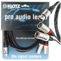 KLOTZ Kabel mikrofonowy przedłużacz STEREO XLR 5-pin (gniazdo) / 2x XLR 3-pin (wtyk) za złączach Neutrik 1,5m